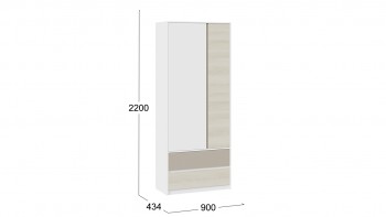 Шкаф для одежды комбинированный «Сканди» Дуб Гарден/Белый/Глиняный серый в Саянском - sayanskij.mebel54.com | фото