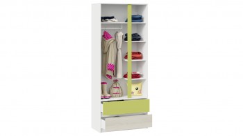Шкаф для одежды комбинированный «Сканди» Дуб Гарден/Белый/Зеленый в Саянском - sayanskij.mebel54.com | фото