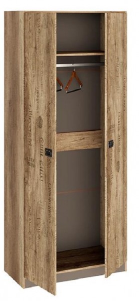 Шкаф для одежды «Пилигрим» (Дуб Каньон светлый, Фон серый) в Саянском - sayanskij.mebel54.com | фото