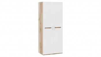 Шкаф для одежды с 2-мя дверями «Фьюжн» Дуб Делано/Белый глянец в Саянском - sayanskij.mebel54.com | фото