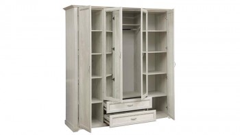 Шкаф для одежды "Сохо" (бетон пайн белый/2 ящика/зеркало) в Саянском - sayanskij.mebel54.com | фото
