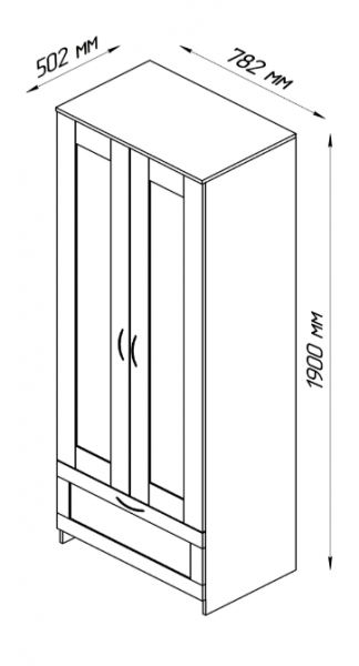 Шкаф двухдверный Сириус с 1 ящиком дуб сонома в Саянском - sayanskij.mebel54.com | фото