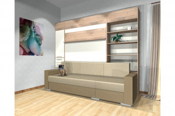 Шкаф-кровать с диваном Каролина в Саянском - sayanskij.mebel54.com | фото