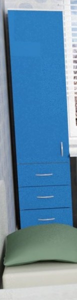 Шкаф-пенал №1 (полуоткрытый) Винтерберг/Голубой в Саянском - sayanskij.mebel54.com | фото