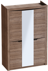 Шкаф трехдверный Соренто Дуб стирлинг/Кофе структурный матовый в Саянском - sayanskij.mebel54.com | фото