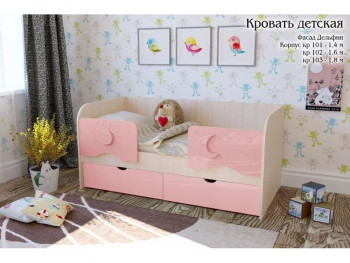 Соня Кровать детская 2 ящика 1.8 Розовый глянец в Саянском - sayanskij.mebel54.com | фото