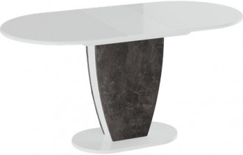 Стол обеденный «Монреаль» Тип 1 (Белый глянец/Моод темный) в Саянском - sayanskij.mebel54.com | фото