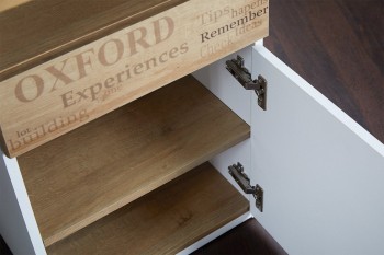 Стол с ящиками «Оксфорд» (Ривьера/Белый с рисунком) в Саянском - sayanskij.mebel54.com | фото