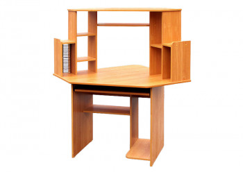 Угловой компьютерный стол (Вишня Оксфорд) в Саянском - sayanskij.mebel54.com | фото