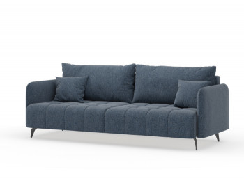 Валериан диван трёхместный прямой Синий, ткань RICO FLEX 101 в Саянском - sayanskij.mebel54.com | фото